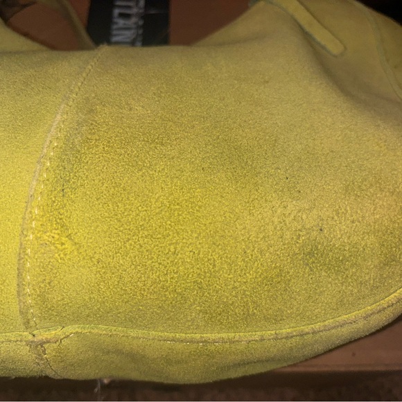 Portland Leather Used Large Nora Lime Green Suede Women's Bag - Picture 2 of 7